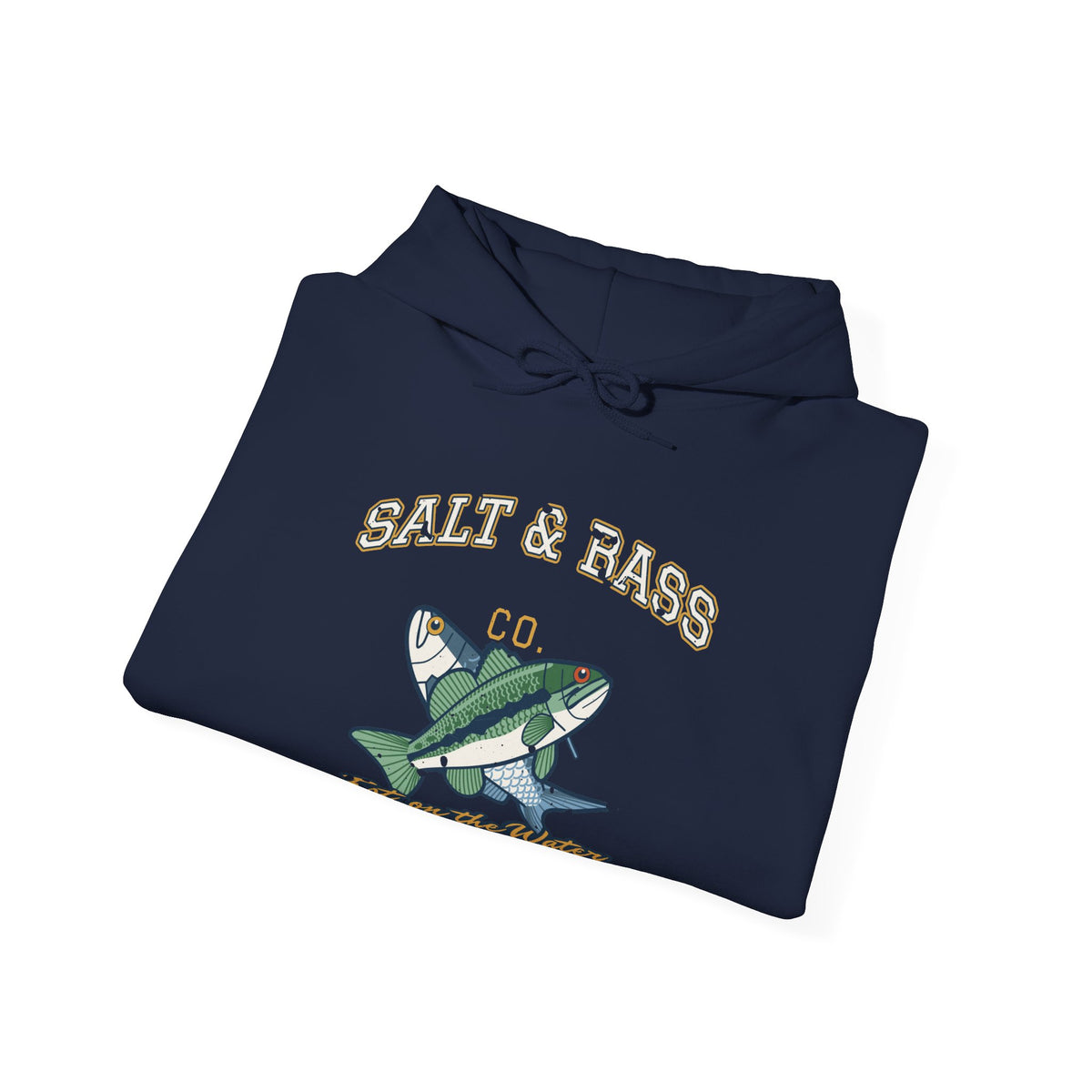 Salt & Bass Co. Est. on the Water Varsity Hoodie