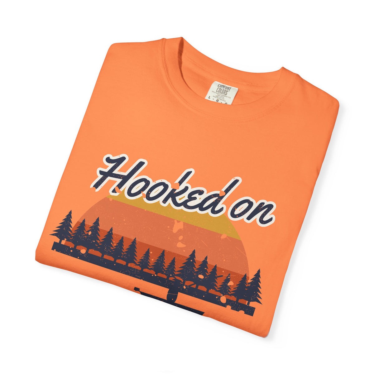 Hooked on Sunrises Lake Fishing Tee
