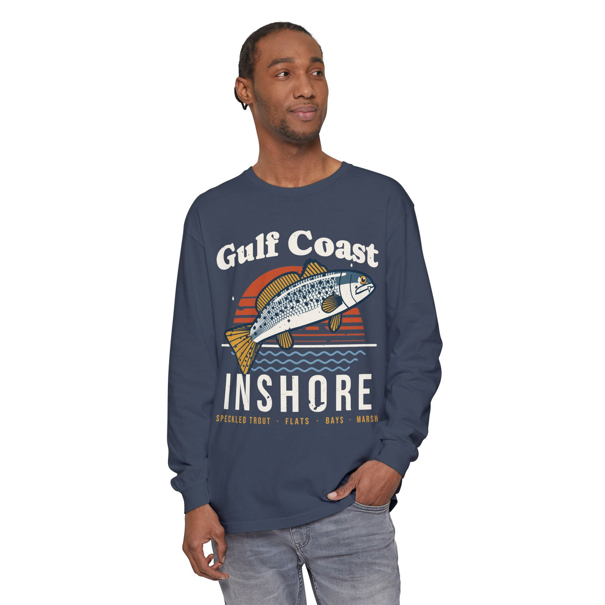 Gulf Coast Speckled Trout Long Sleeve Fishing Shirt