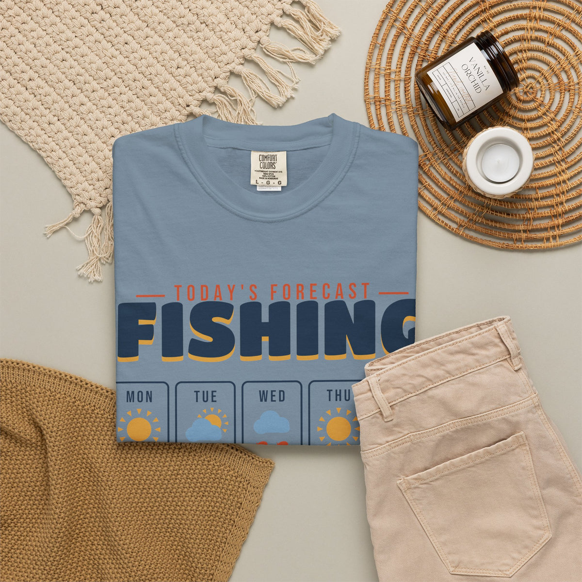 Today's Forecast Fishing Funny Weather Tee