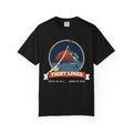 Tight Lines Bent Rod Sunset Badge Tee