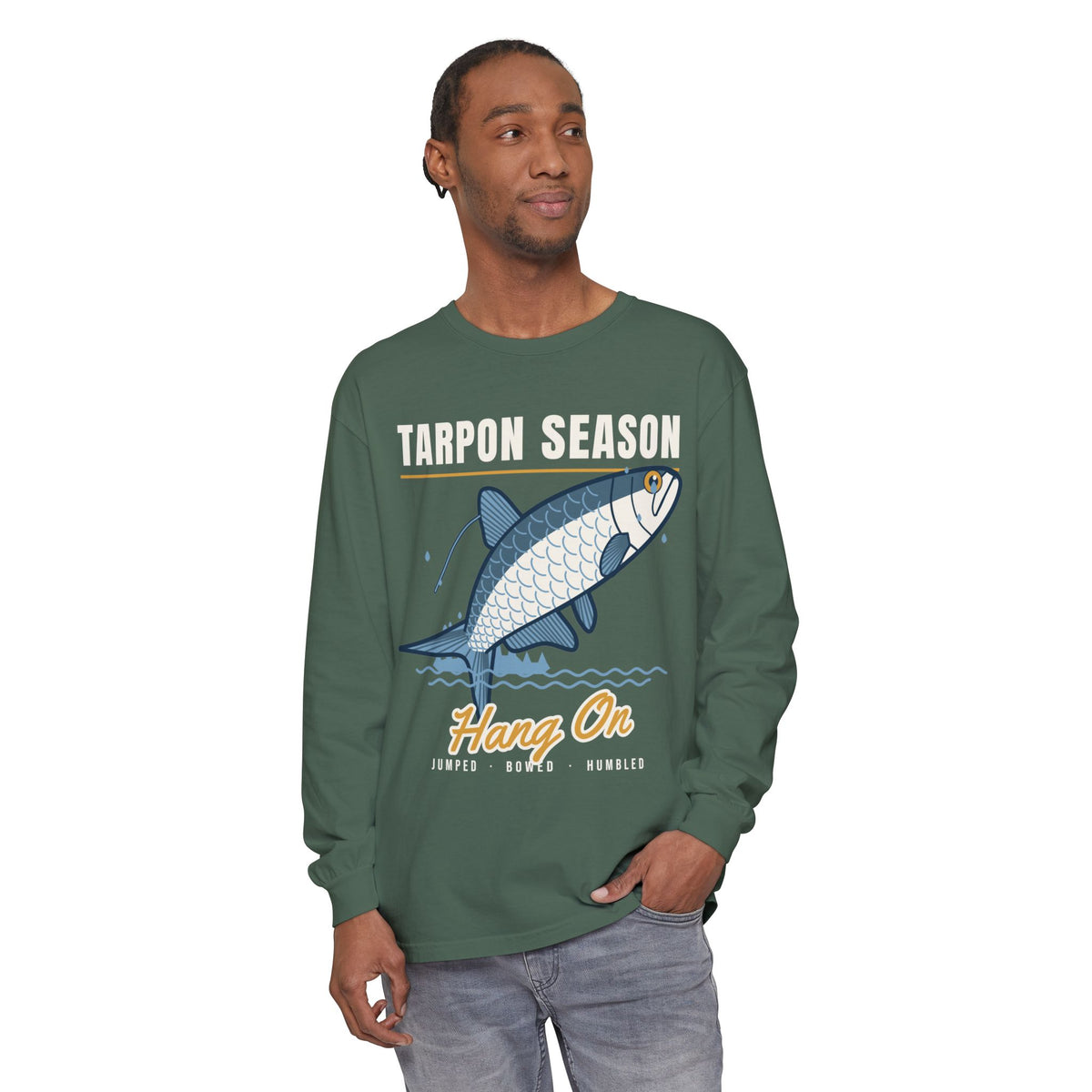 Tarpon Season Hang On Long Sleeve Fishing Shirt