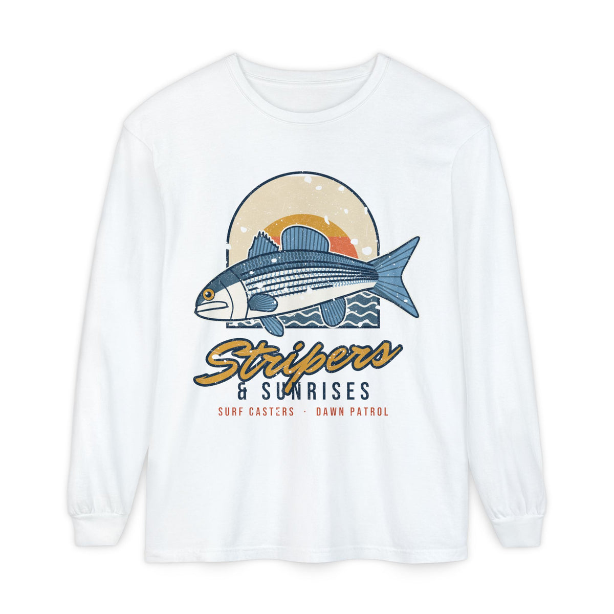 Stripers and Sunrises Surf Fishing Long Sleeve Shirt