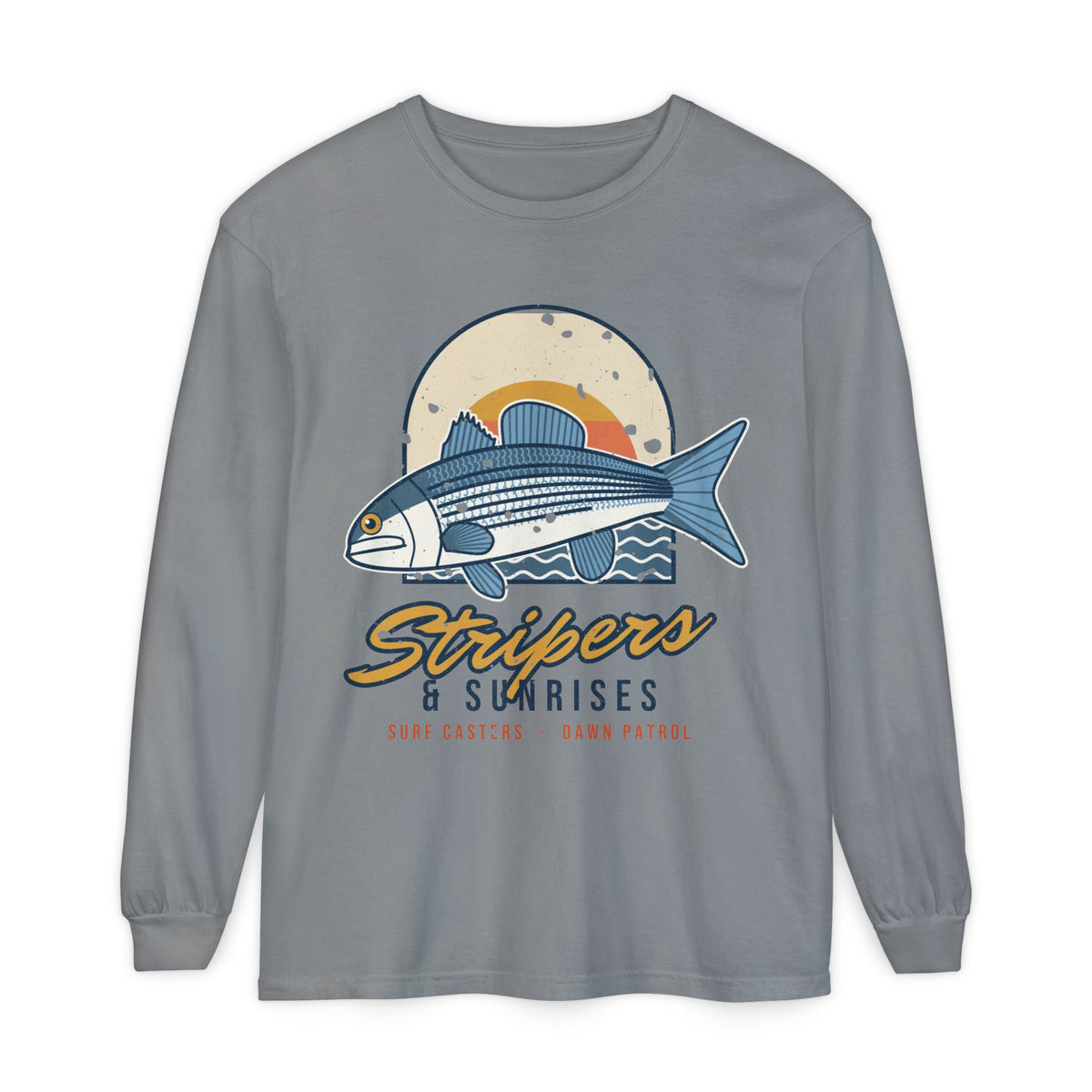 Stripers and Sunrises Surf Fishing Long Sleeve Shirt