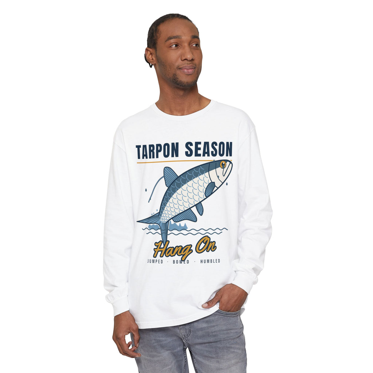 Tarpon Season Hang On Long Sleeve Fishing Shirt