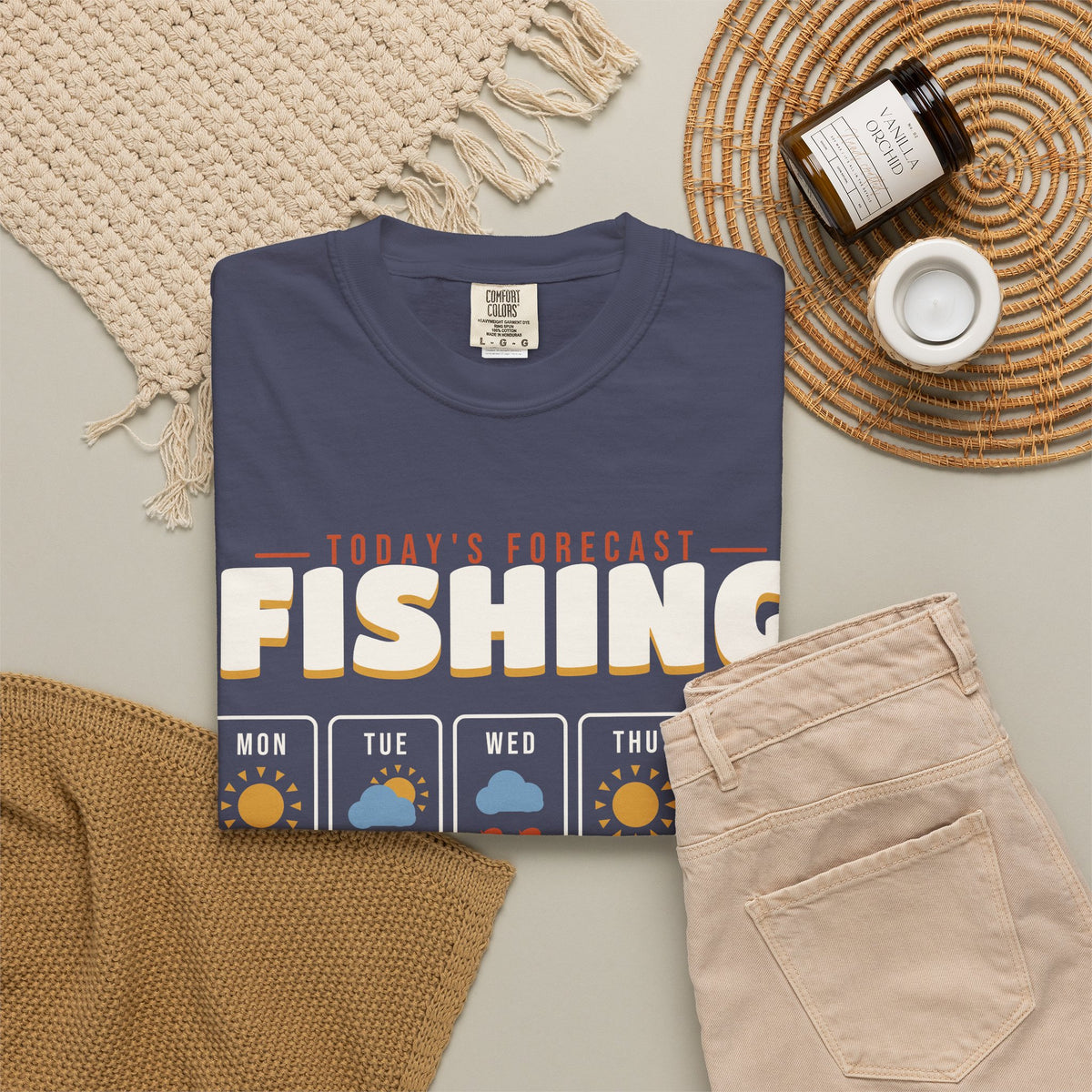 Today's Forecast Fishing Funny Weather Tee
