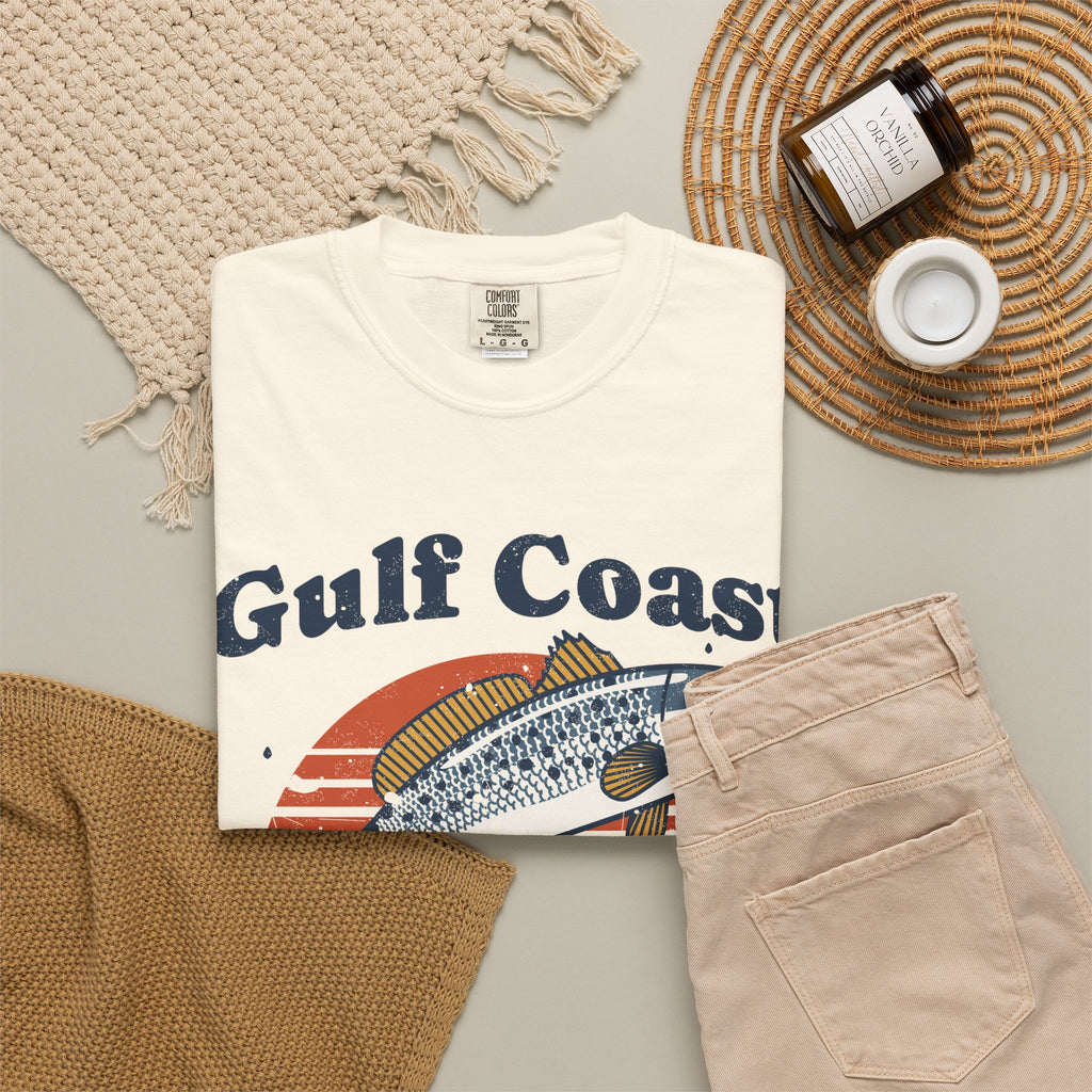 Gulf Coast Inshore Speckled Trout Retro Sunset Tee