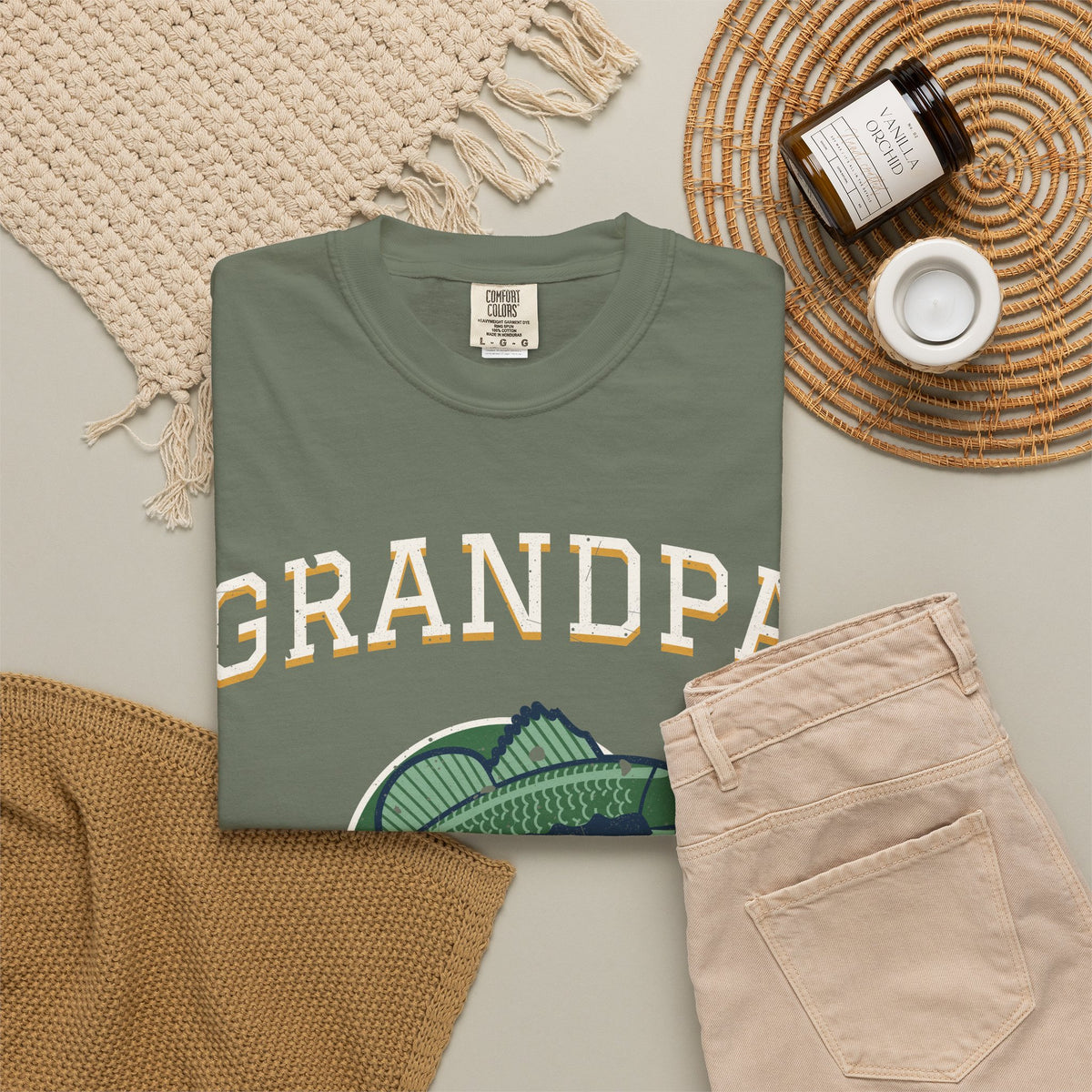 Grandpa Legend of the Lake Bass Fishing Tee