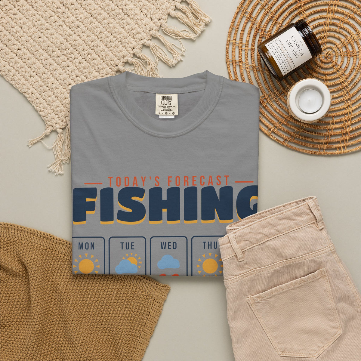 Today's Forecast Fishing Funny Weather Tee