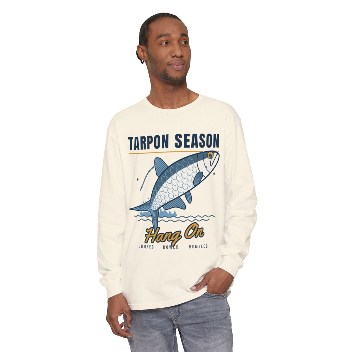 Tarpon Season Hang On Long Sleeve Fishing Shirt
