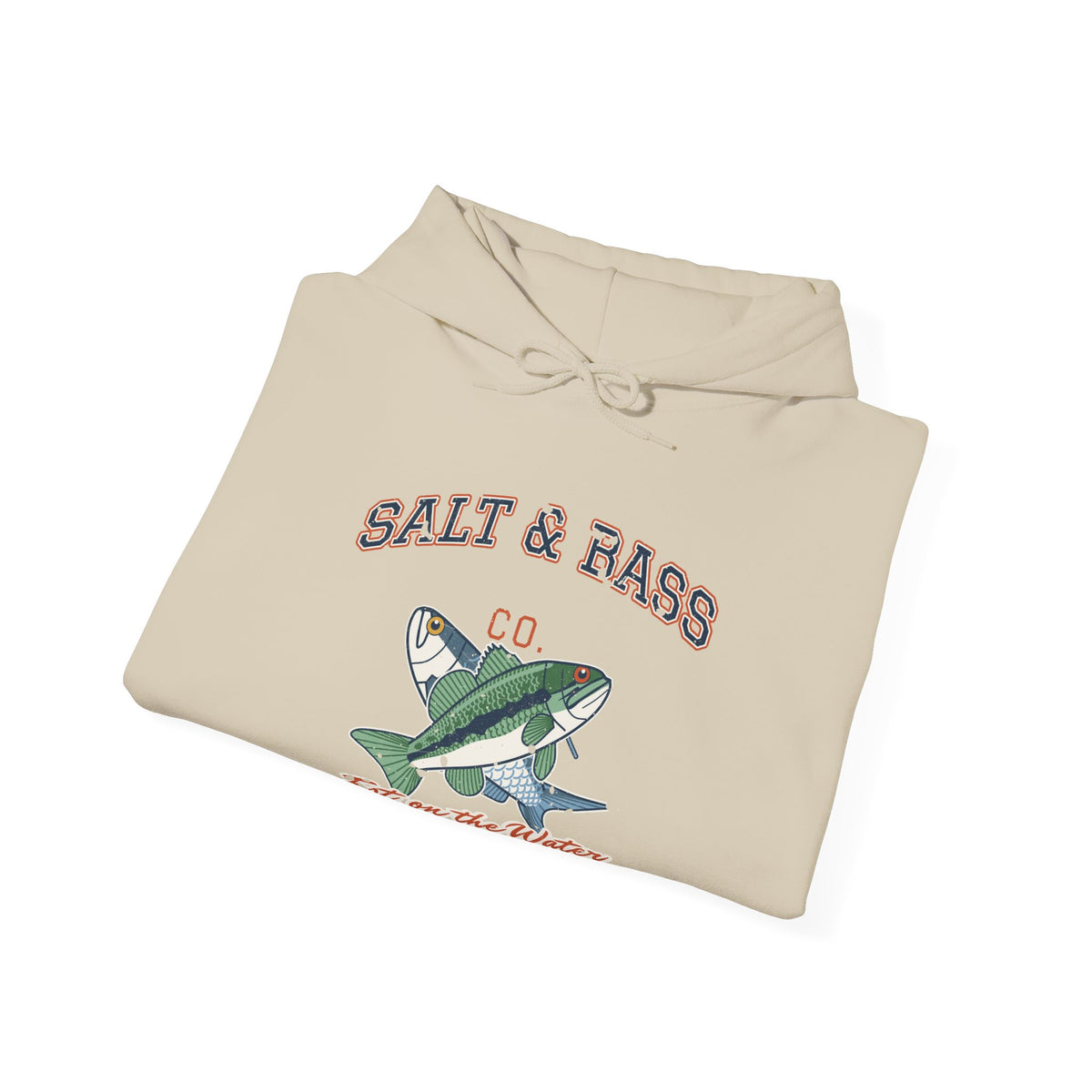 Salt & Bass Co. Est. on the Water Varsity Hoodie