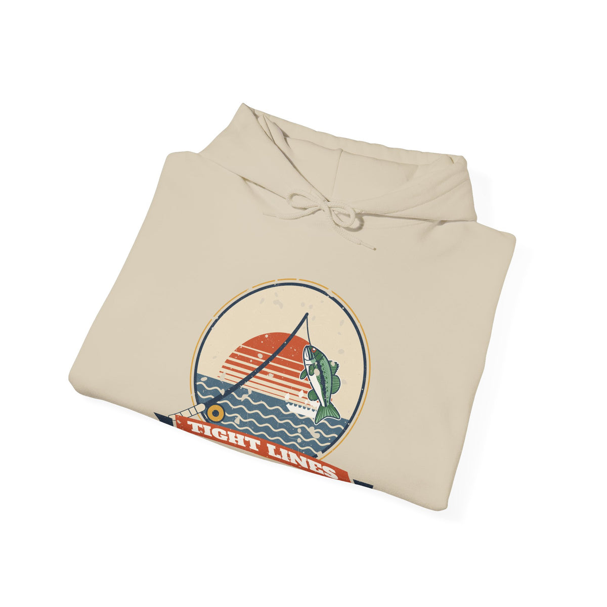 Tight Lines Bent Rod Sunset Fishing Hoodie