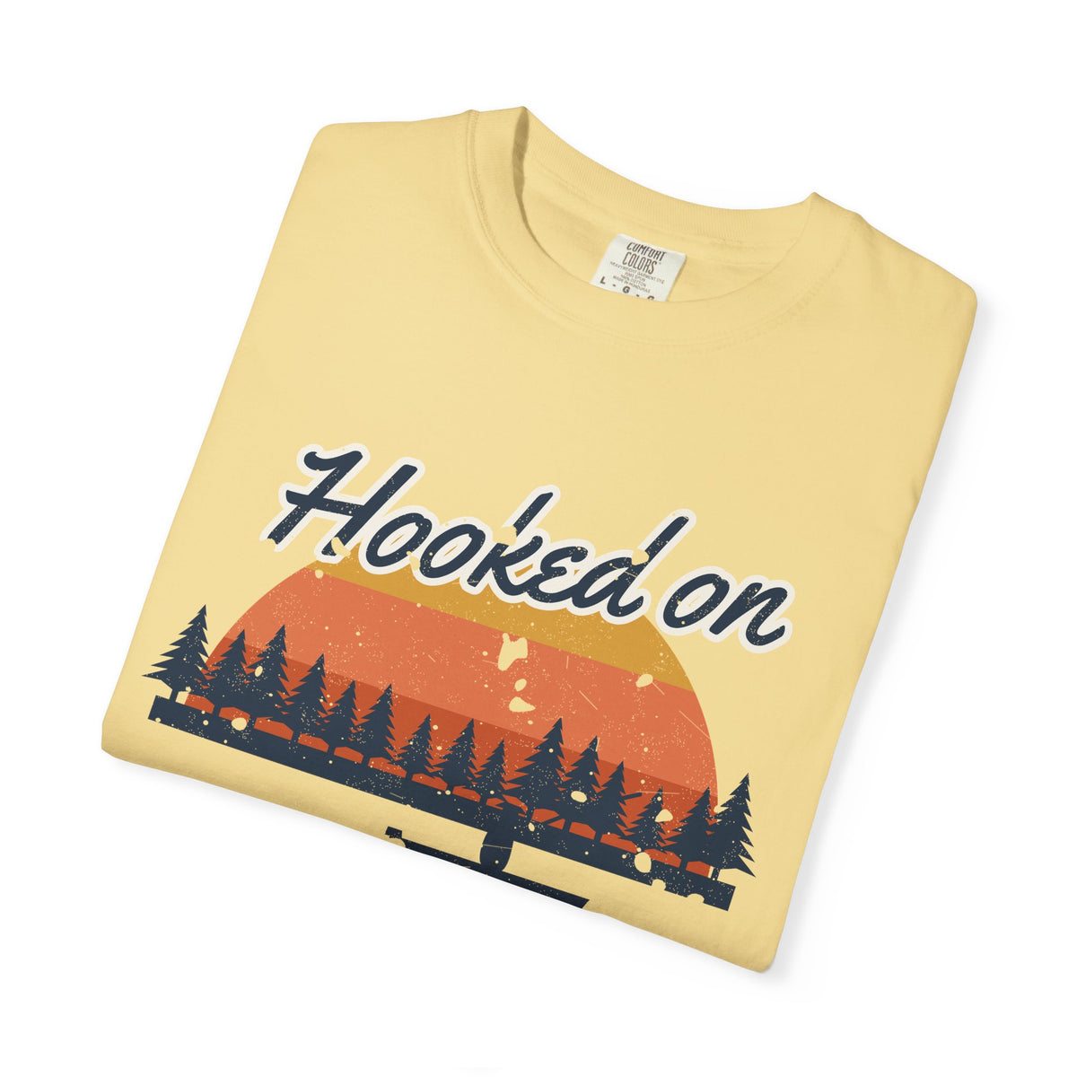 Hooked on Sunrises Lake Fishing Tee