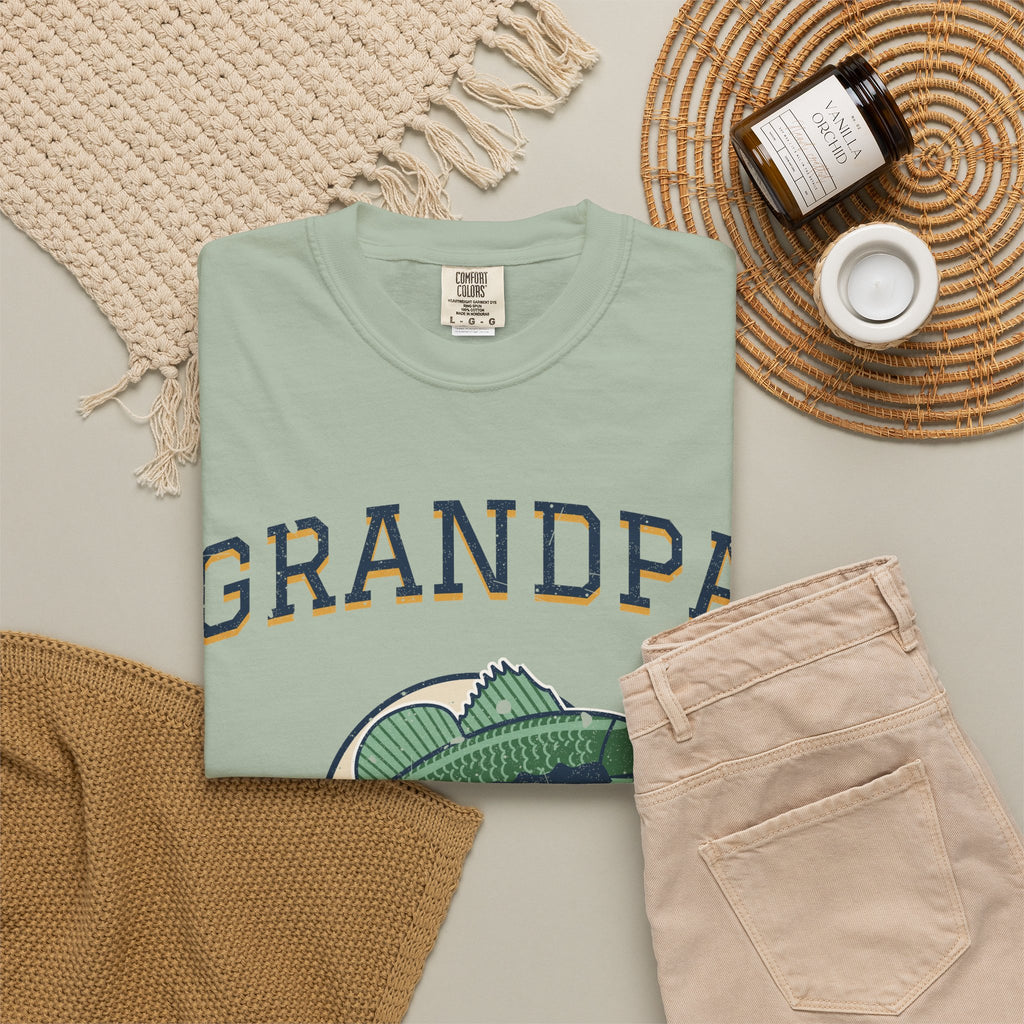 Grandpa Legend of the Lake Bass Fishing Tee
