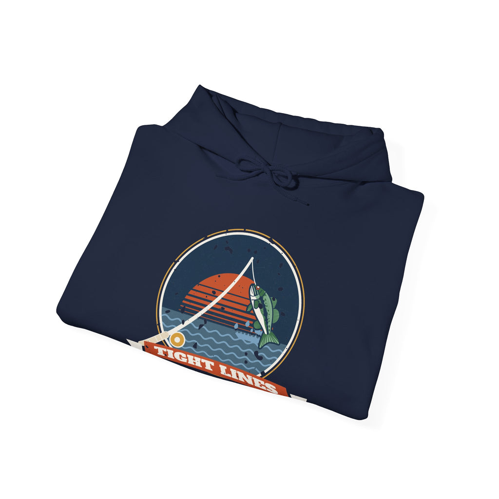Tight Lines Bent Rod Sunset Fishing Hoodie
