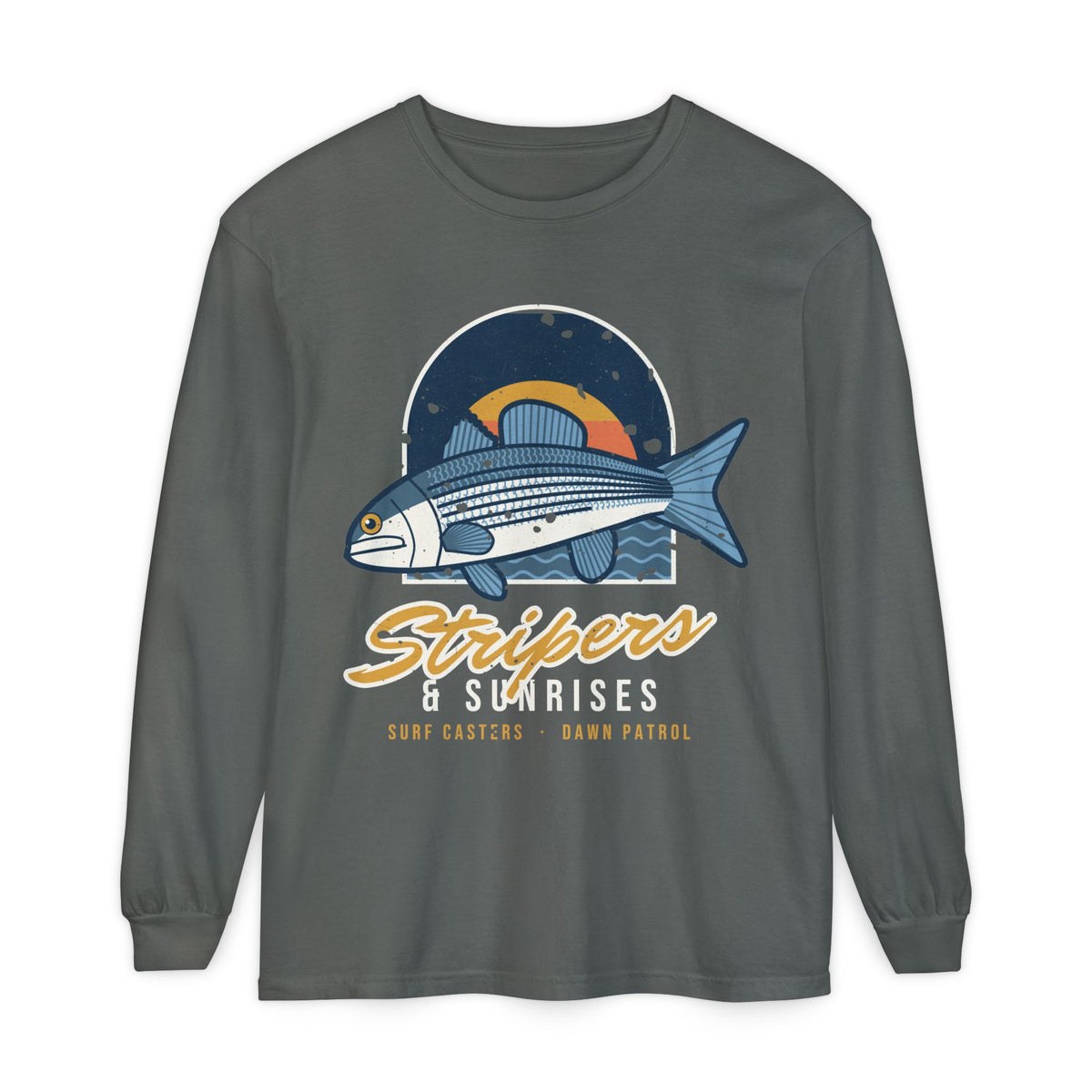 Stripers and Sunrises Surf Fishing Long Sleeve Shirt