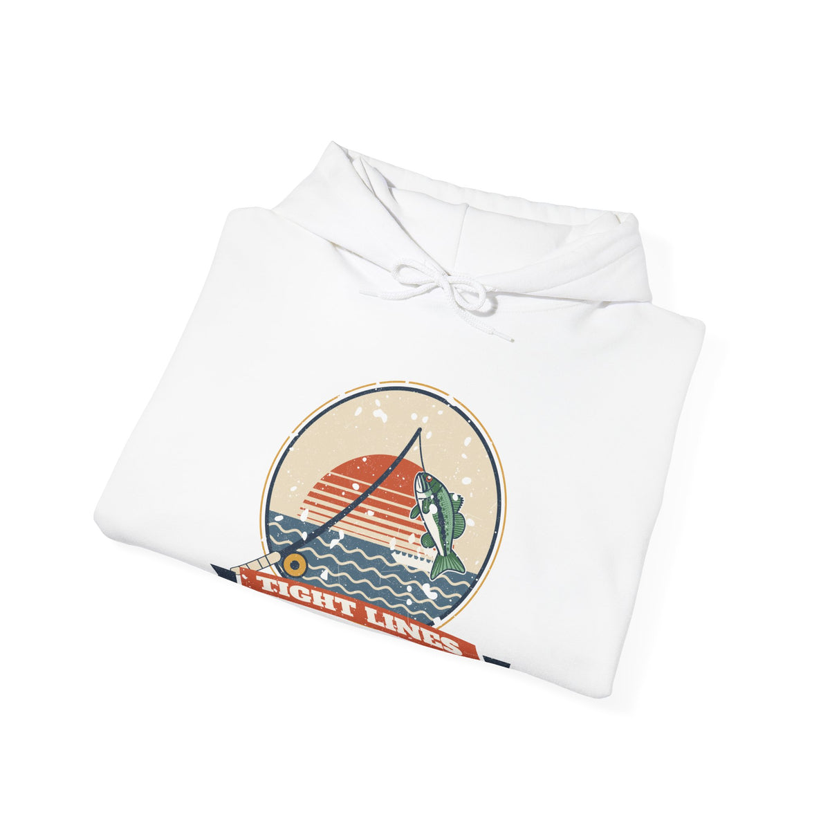 Tight Lines Bent Rod Sunset Fishing Hoodie