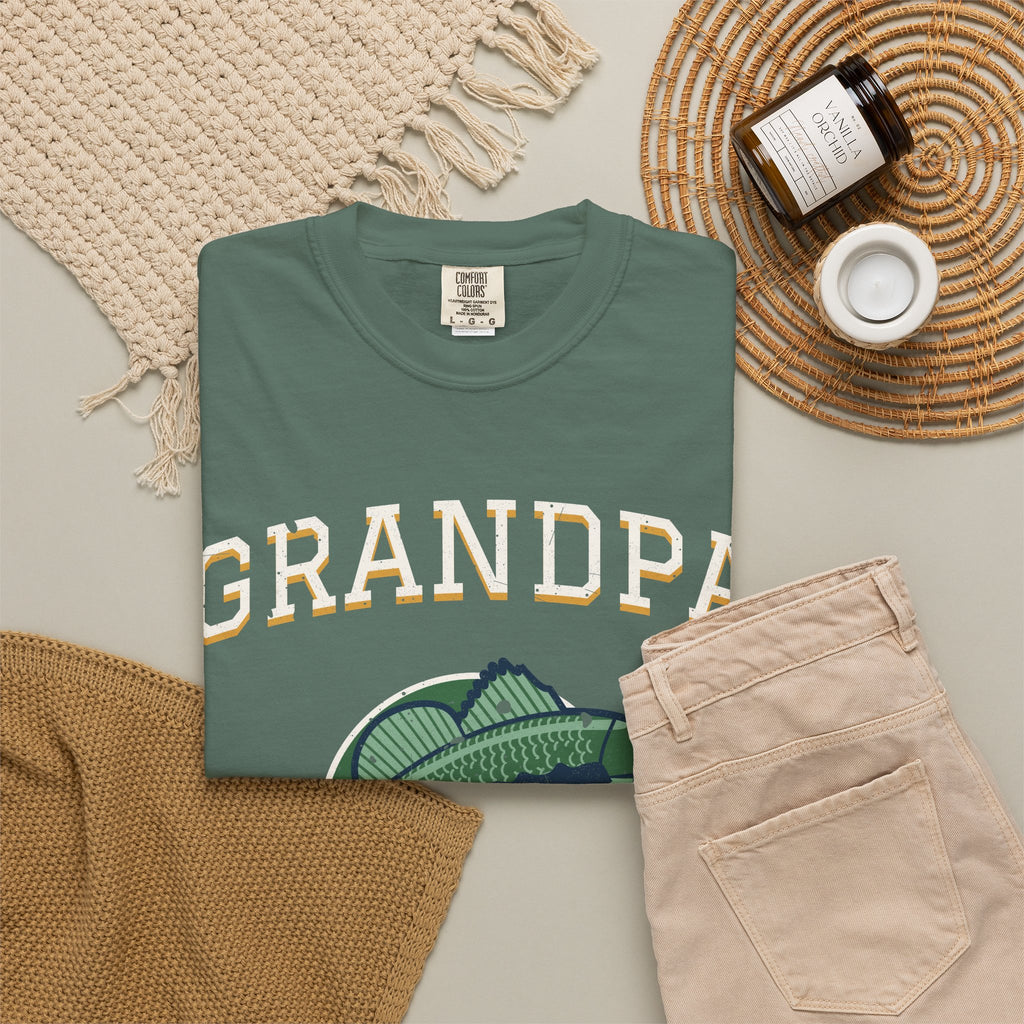 Grandpa Legend of the Lake Bass Fishing Tee