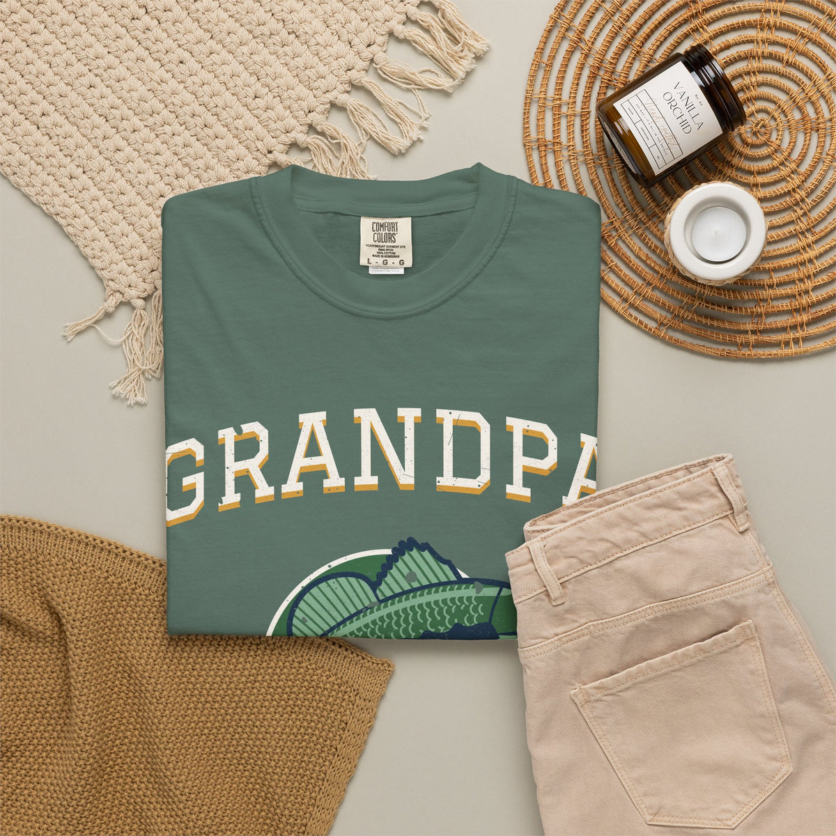 Grandpa Legend of the Lake Bass Fishing Tee