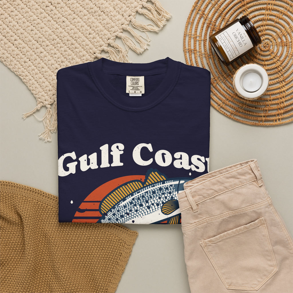 Gulf Coast Inshore Speckled Trout Retro Sunset Tee