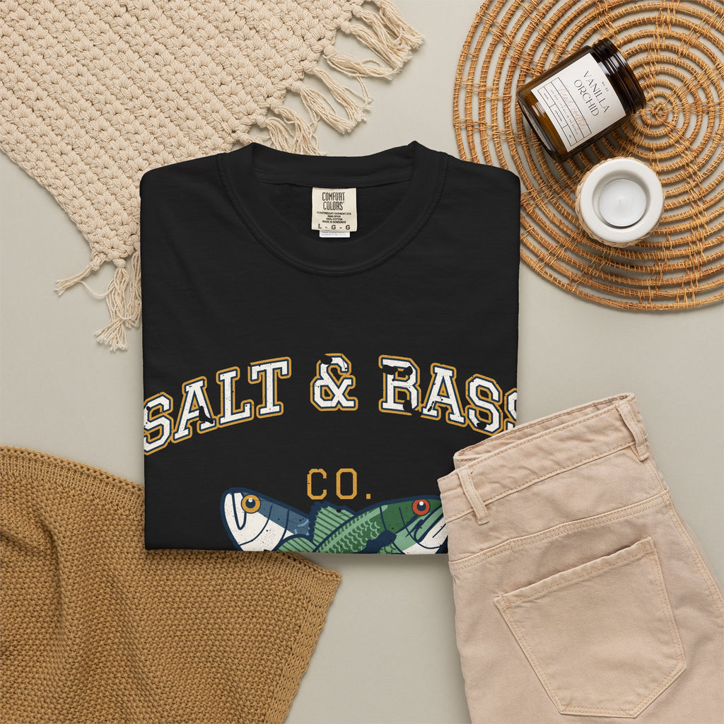 Salt & Bass Co. Est. on the Water Varsity Tee