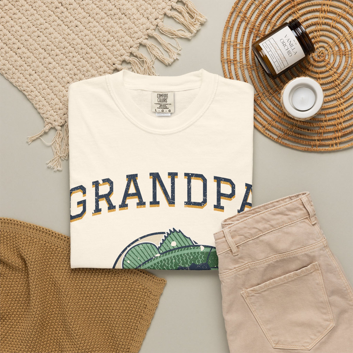 Grandpa Legend of the Lake Bass Fishing Tee