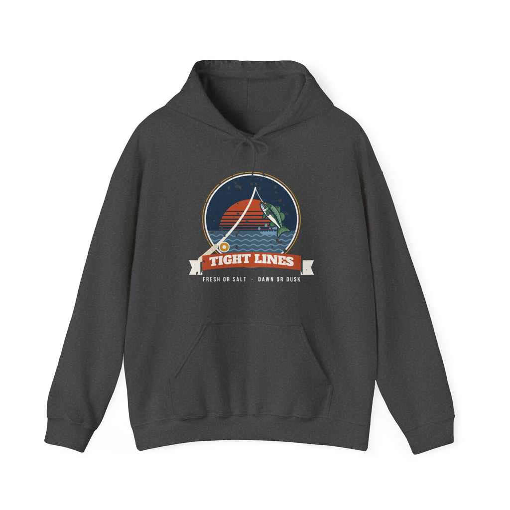Tight Lines Bent Rod Sunset Fishing Hoodie