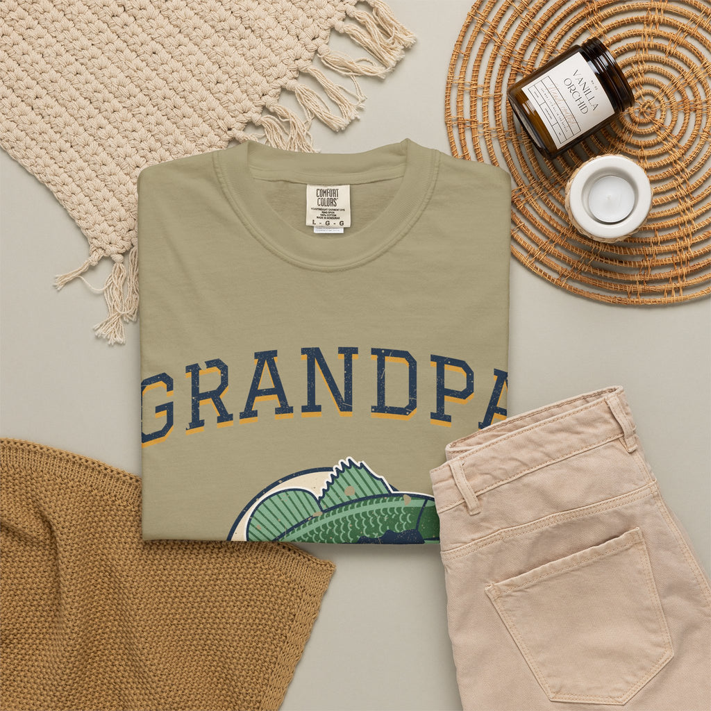 Grandpa Legend of the Lake Bass Fishing Tee