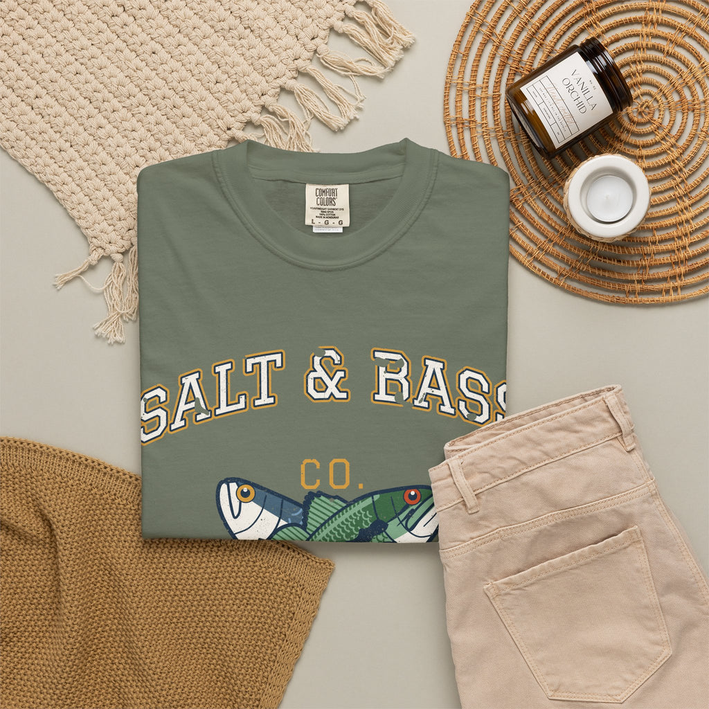 Salt & Bass Co. Est. on the Water Varsity Tee