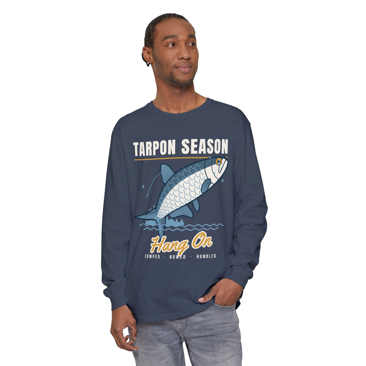 Tarpon Season Hang On Long Sleeve Fishing Shirt