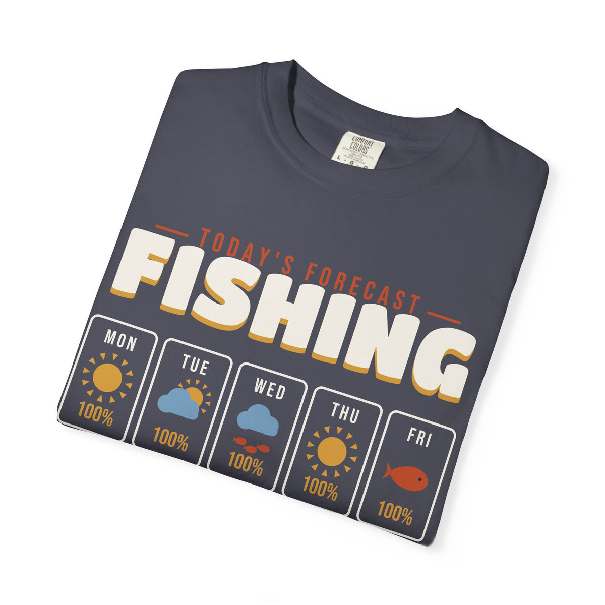 Today's Forecast Fishing Funny Weather Tee