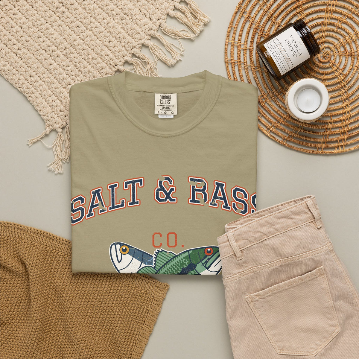 Salt & Bass Co. Est. on the Water Varsity Tee