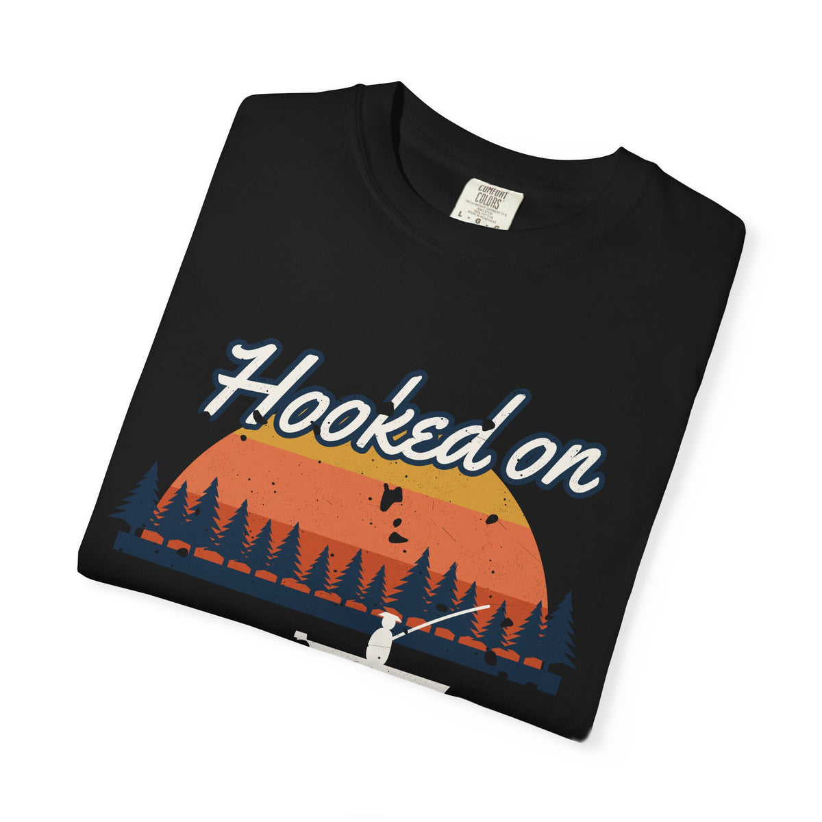Hooked on Sunrises Lake Fishing Tee