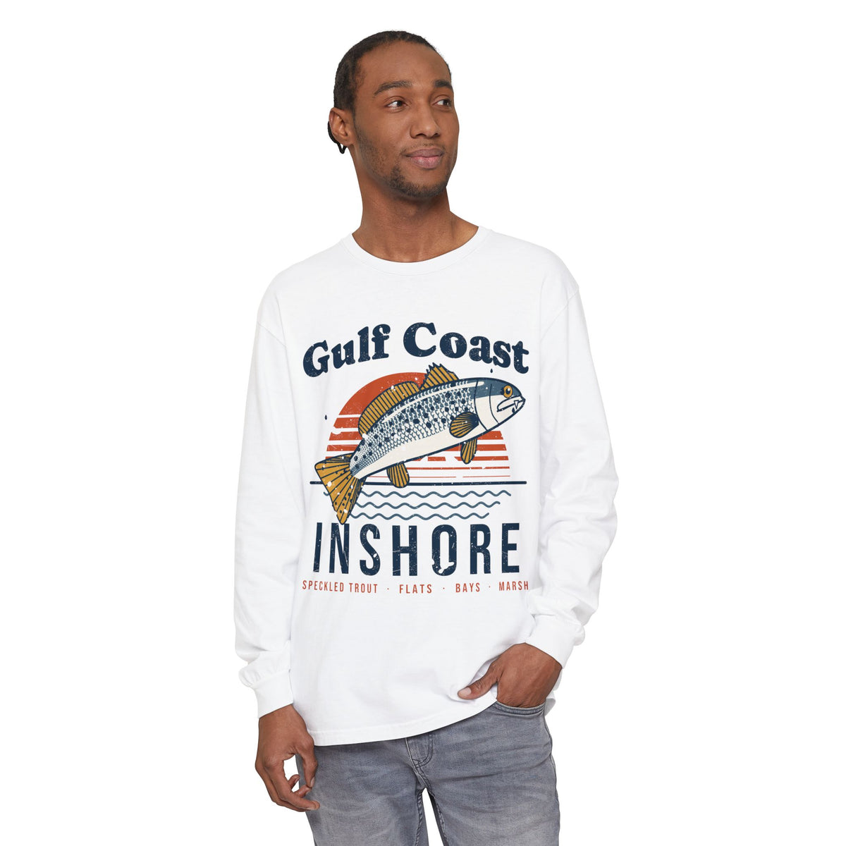 Gulf Coast Speckled Trout Long Sleeve Fishing Shirt