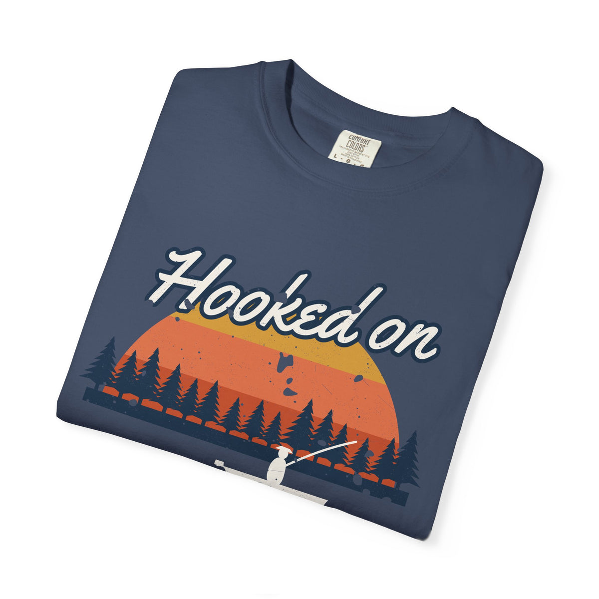Hooked on Sunrises Lake Fishing Tee
