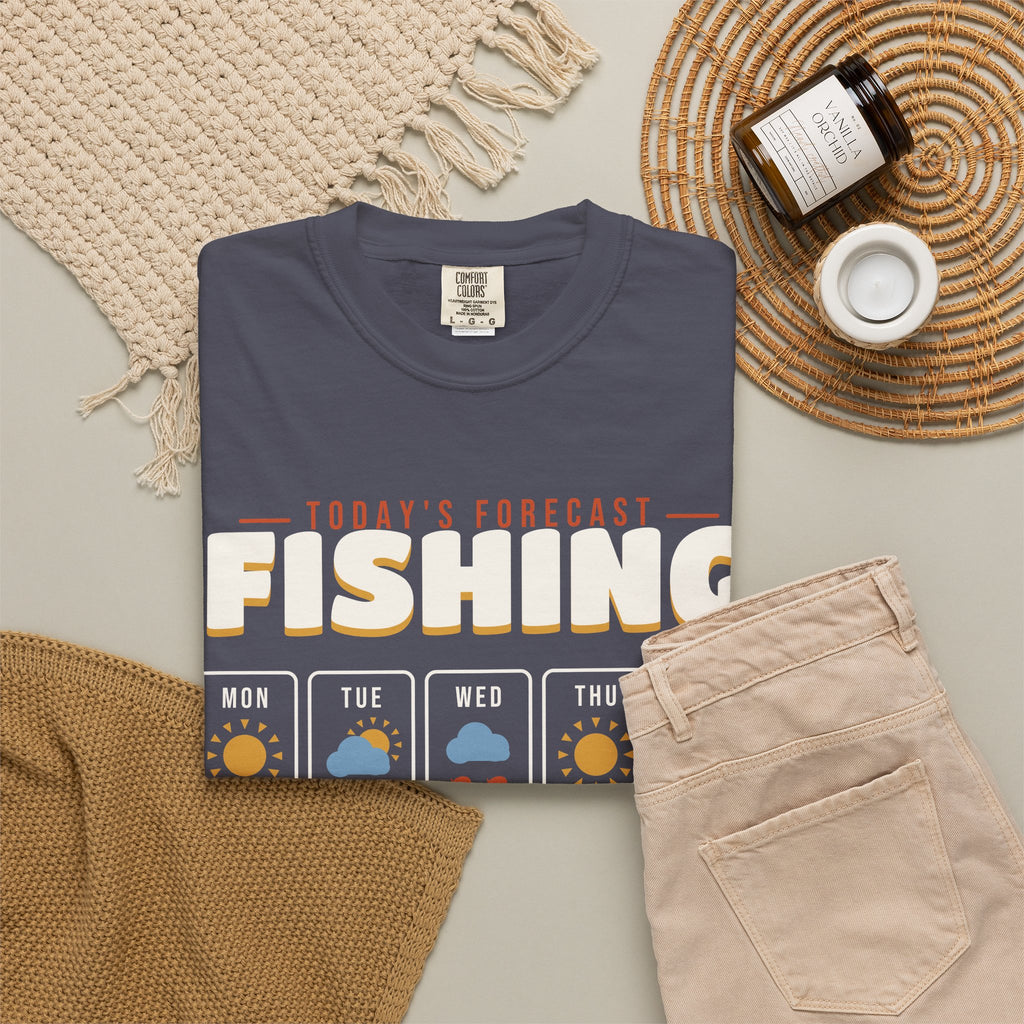 Today's Forecast Fishing Funny Weather Tee