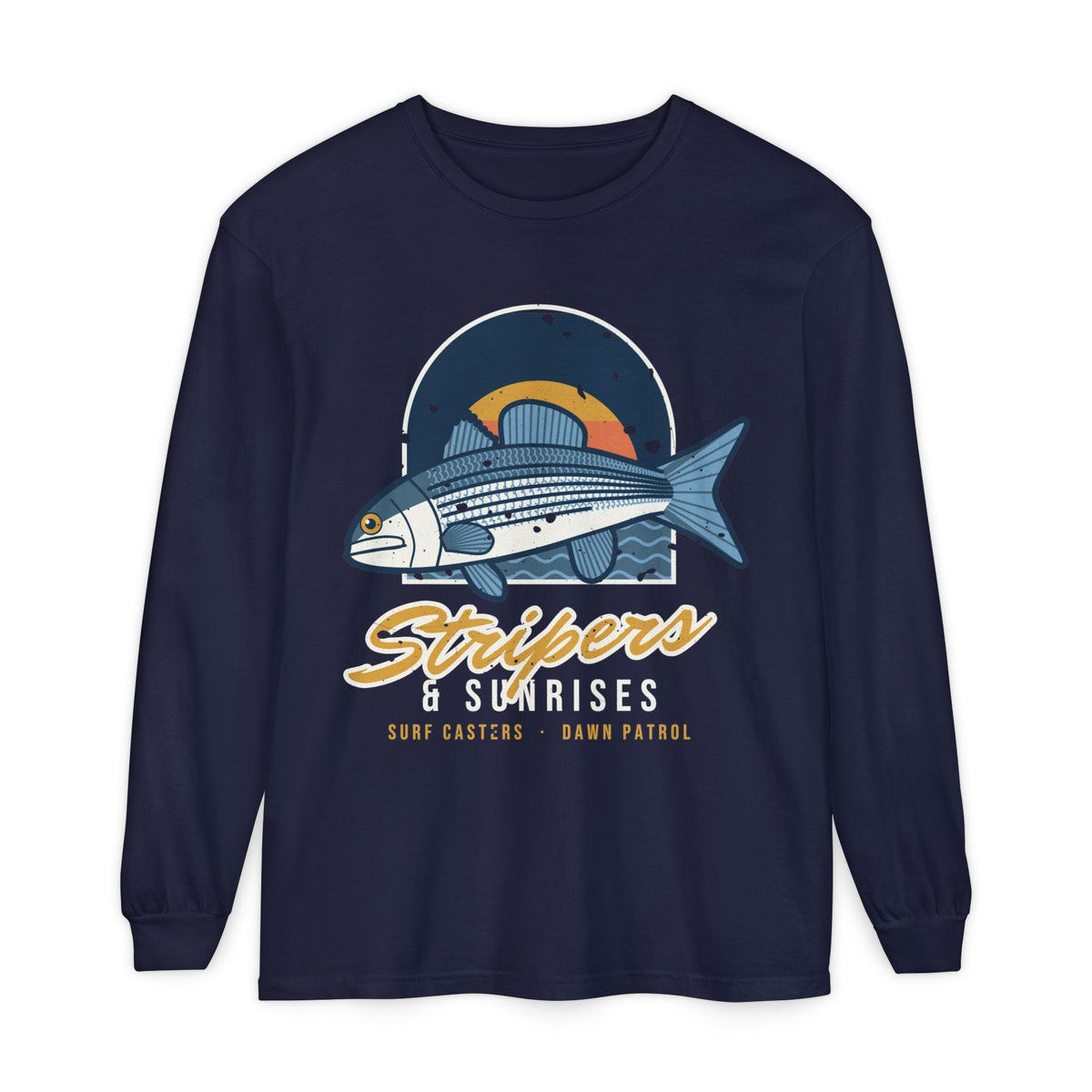 Stripers and Sunrises Surf Fishing Long Sleeve Shirt