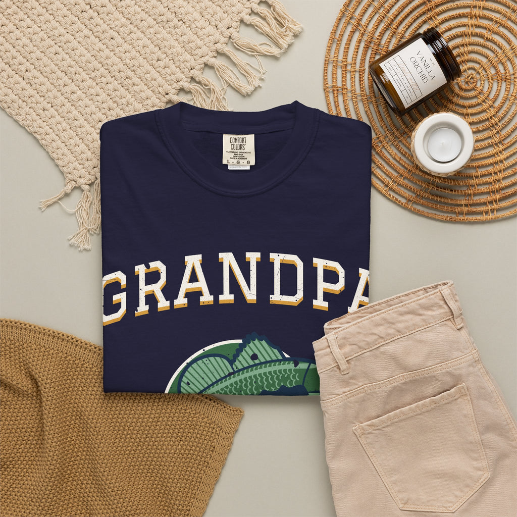 Grandpa Legend of the Lake Bass Fishing Tee