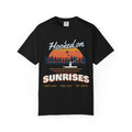 Hooked on Sunrises Lake Fishing Tee