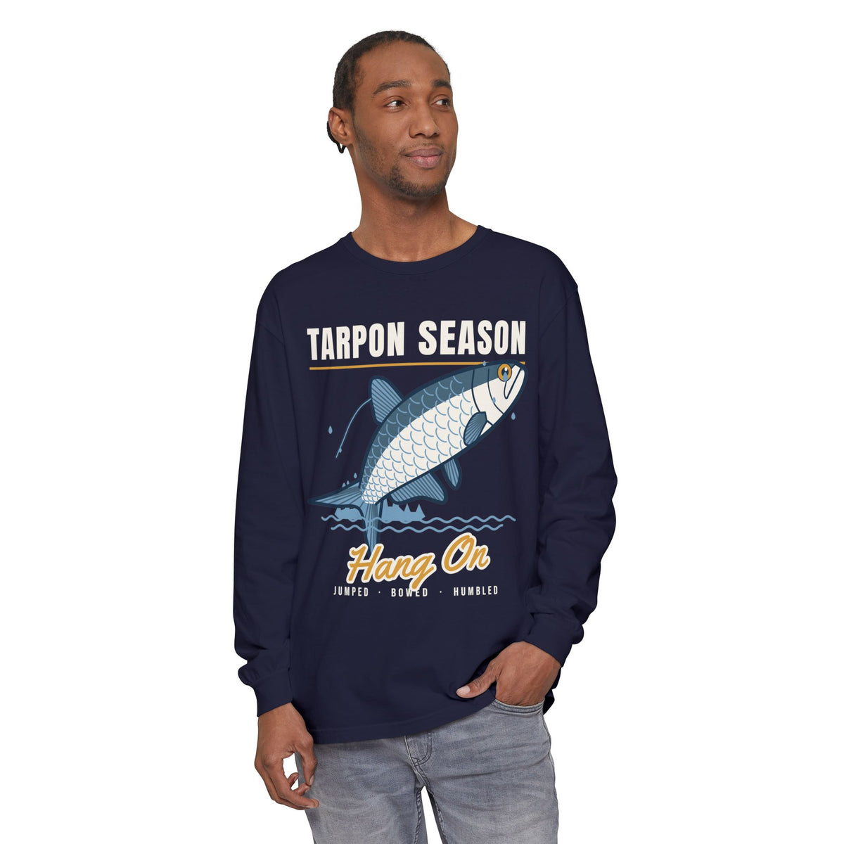Tarpon Season Hang On Long Sleeve Fishing Shirt