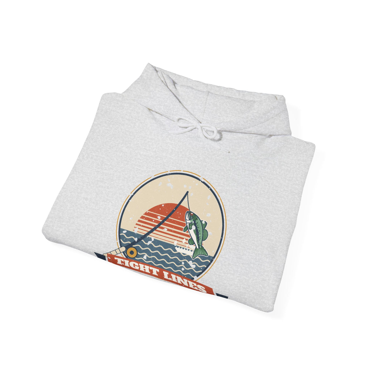 Tight Lines Bent Rod Sunset Fishing Hoodie