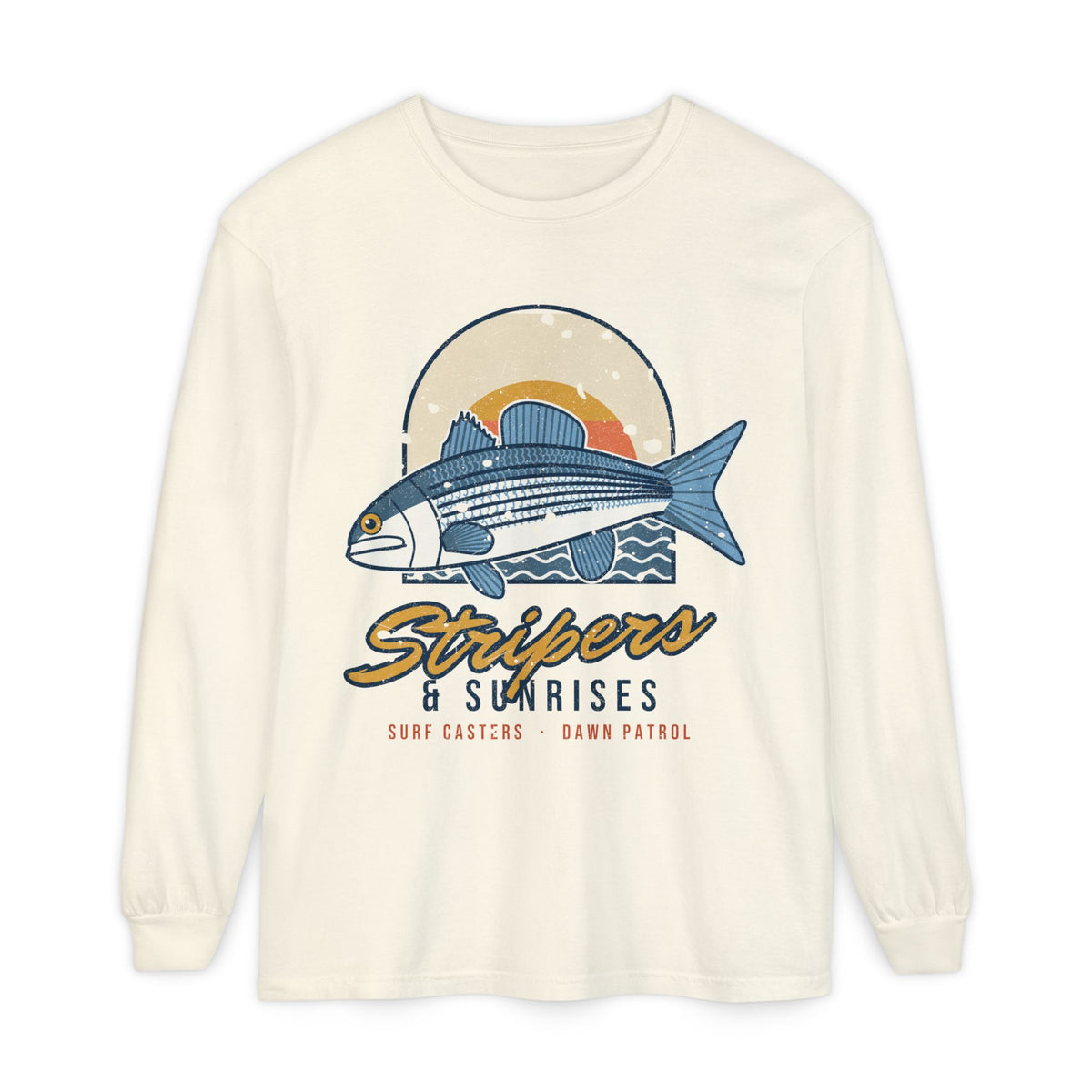 Stripers and Sunrises Surf Fishing Long Sleeve Shirt