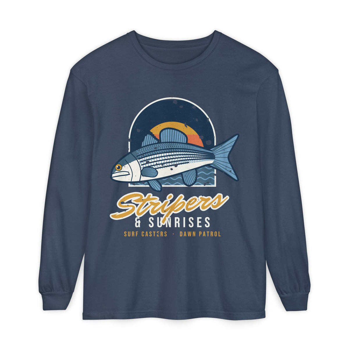 Stripers and Sunrises Surf Fishing Long Sleeve Shirt