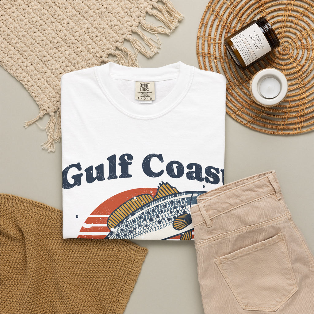 Gulf Coast Inshore Speckled Trout Retro Sunset Tee
