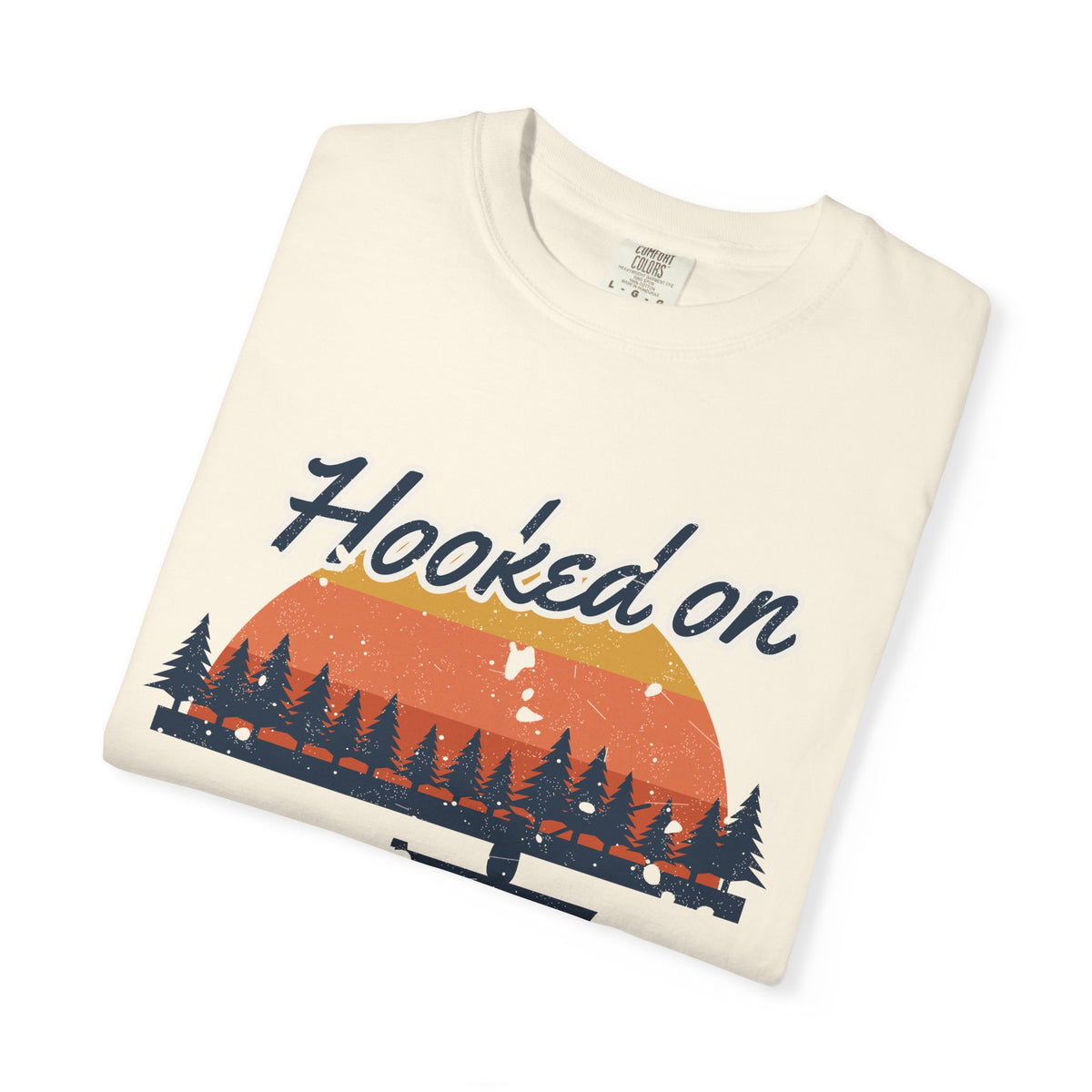 Hooked on Sunrises Lake Fishing Tee
